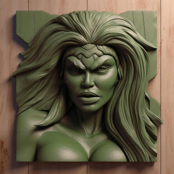 Characters (She Hulk 4, HERO_604) 3D models for cnc